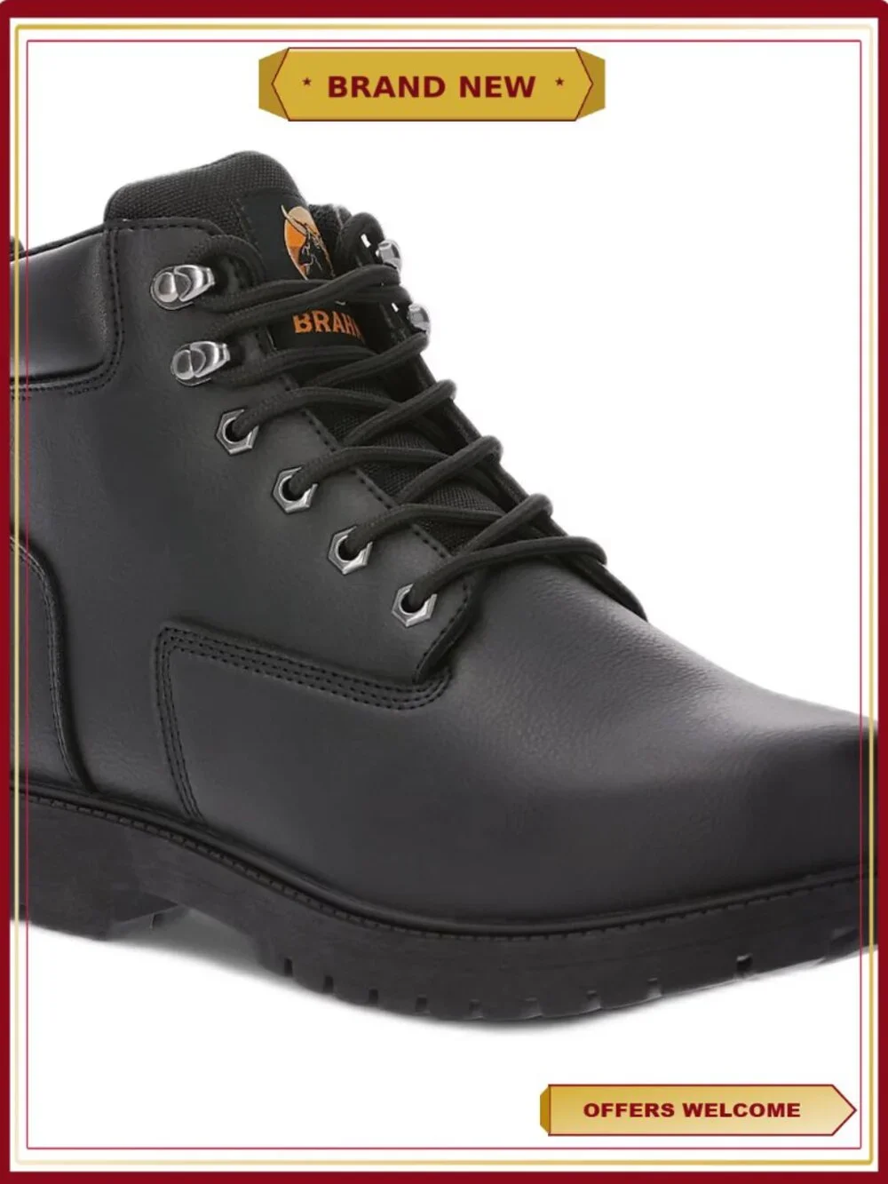 Men's Soft Toe Lace-Up Work Boots - Durable & Comfortable